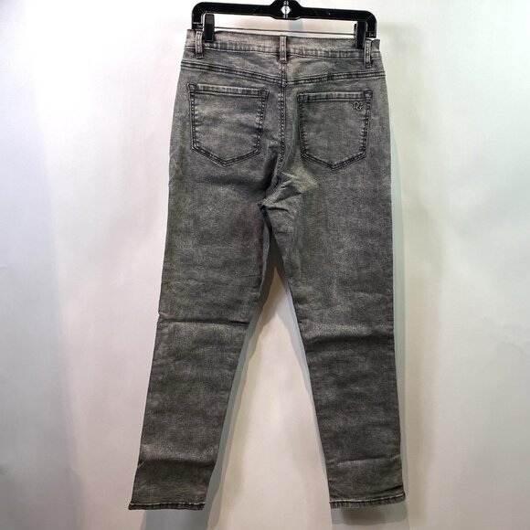 DG2 Diane Gilman Jeans Womens High Rise Floral Sequin Denim Gray Wash Sz 8 NWT - Picture 2 of 9